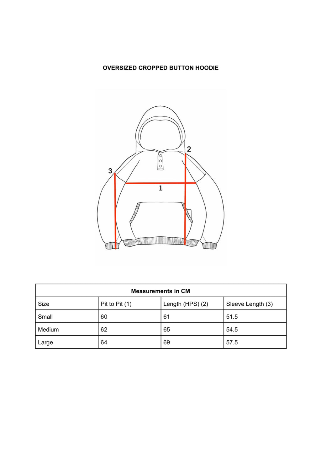 Oversized Cropped Button Hoodie