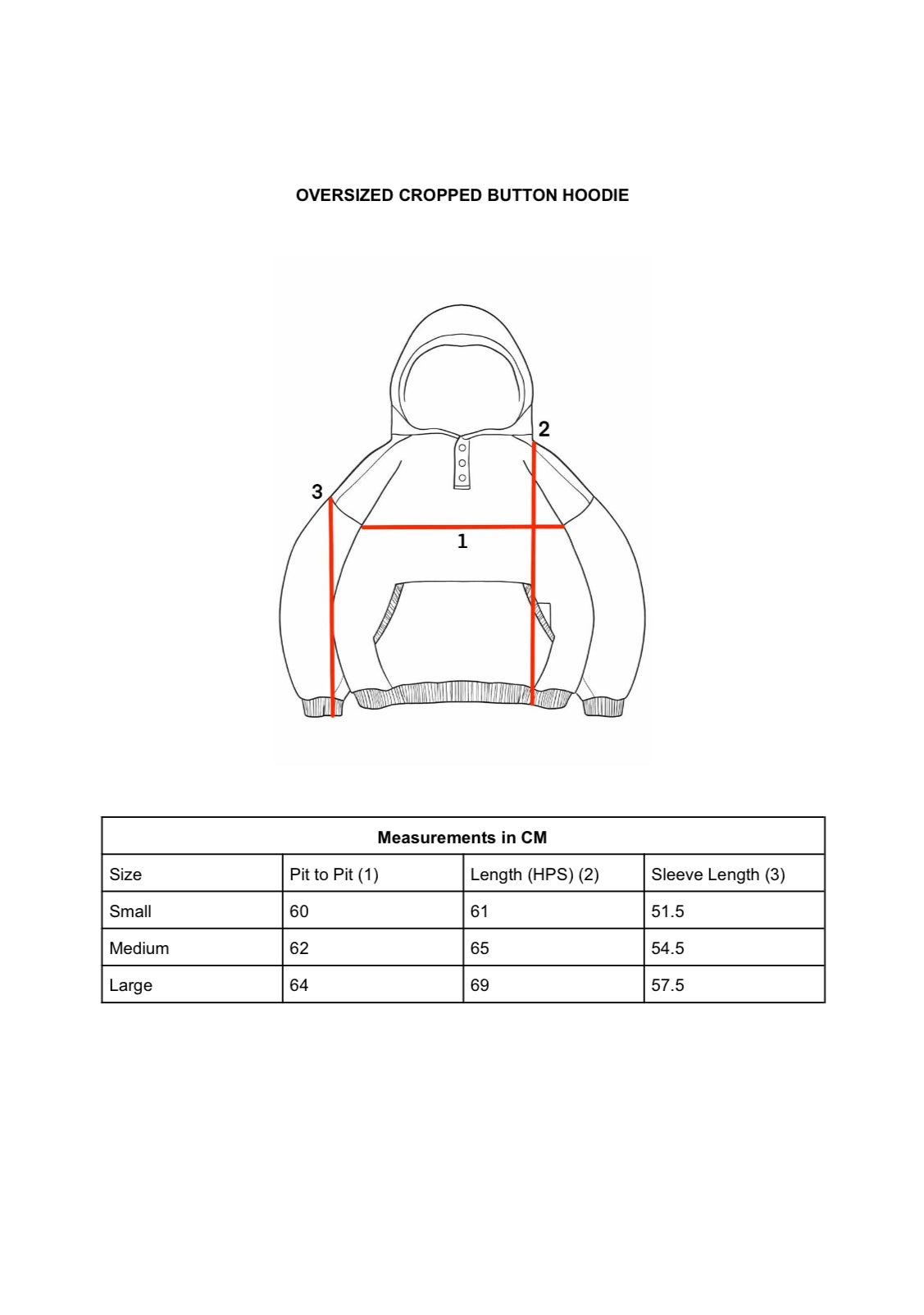 Oversized Cropped Button Hoodie